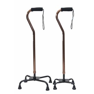 Quad Cane W/Base Brown (Esco)