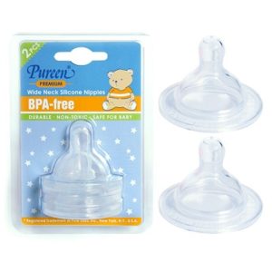 Pureen Premium W/Neck Silicone Nipples (L) x 2's