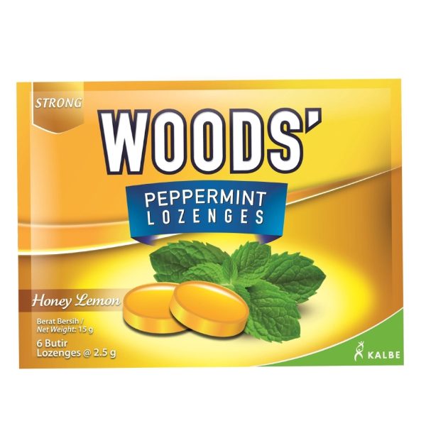 Woods Pepemint Loz Strong (H/Lemon) 15x6's