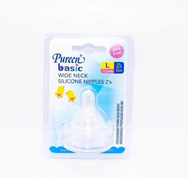 Pureen Basic W/Neck Sili/Nipples(L) x 2's
