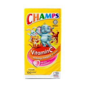 Champs Vit C Sugar Free Tabs (Straw) x 100's