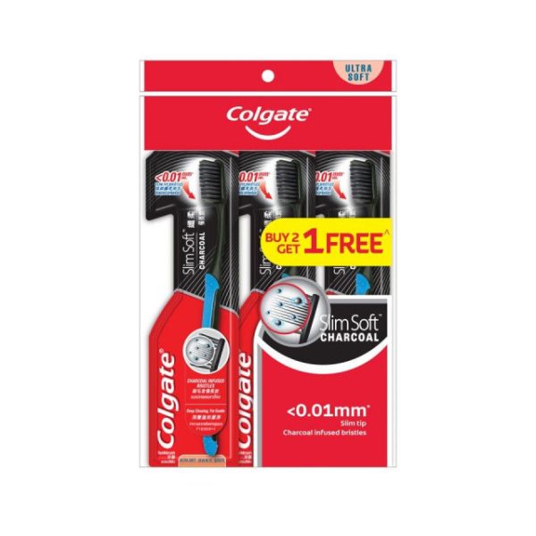 Colgate T/B Slim Soft Charcoal B2F1 x Pack