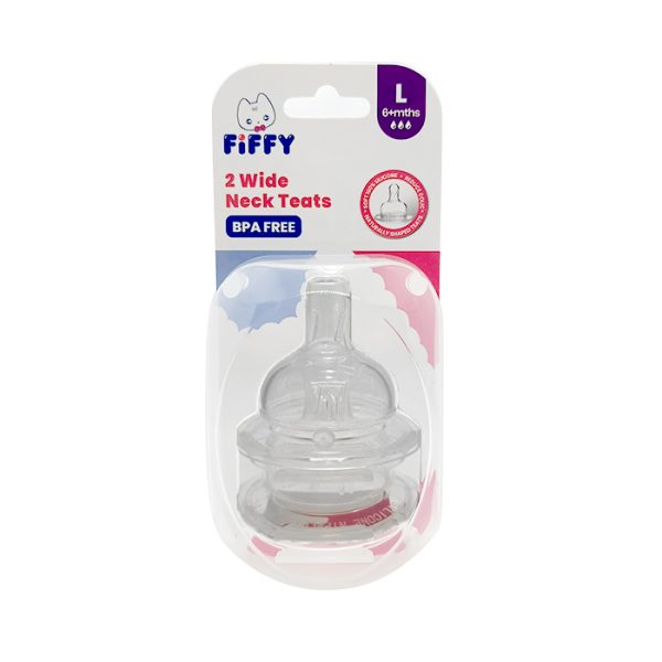 Fiffy Wide Neck Nipples (18190-L) x 2's
