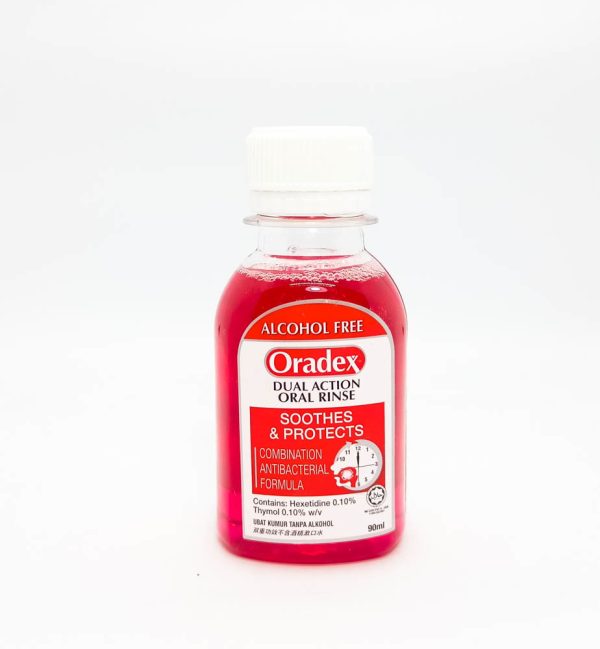 Oradex Dual Action Oral Rinse x 90ml (Red)
