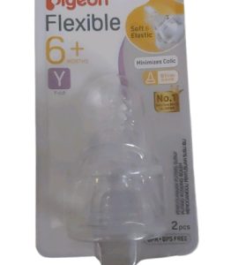 Pigeon S/Neck Flexible Nipple Y cut 6+months (78485) x 2's