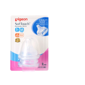 Pigeon Softouch PPlus W/Neck Nipple (M)-Y cut 3+Months (79662) x 2's