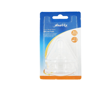 Anakku Wide Neck Silicone Teats 3+Months (M) (163-119) x 2's