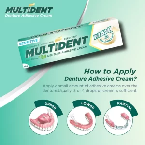 Multident Advanced Denture Adhesive Cream (Mint) x 60g