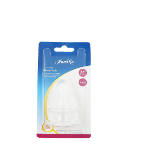 Anakku Long Silicone Teats 6+Months (X-Cut) (163-147) x 2's