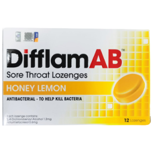 DifflamAB Sore Throat Loz x 12's (Honey Lemon)