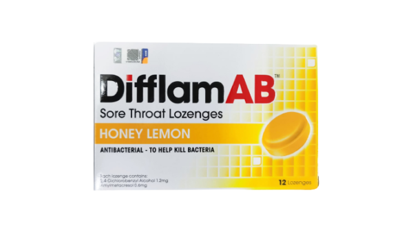 DifflamAB Sore Throat Loz x 12's (Honey Lemon)