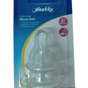 Anakku Long Silicone Teats 3+Months (M) (163-115) x 2's
