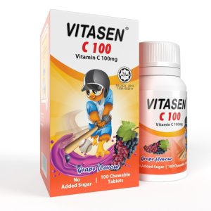 Vitasen Vit C 100mg Chew Tab x 100's (Grape)