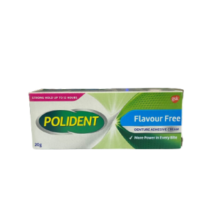Polident Adhesive Cream Tube x 20g (Flavor Free)