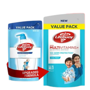 Lifebuoy B/Wash Multivitamins+ A/Bacterial Refill x 450ml (Cool Fresh)