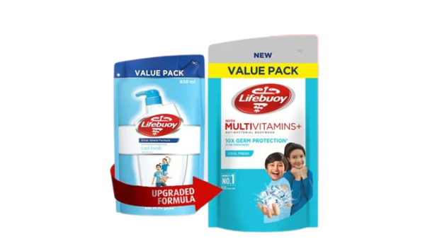 Lifebuoy B/Wash Multivitamins+ A/Bacterial Refill x 450ml (Cool Fresh)