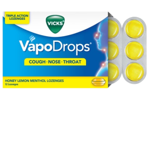 Vicks VapoDrops + Cough Lozenges Honey Lemon 12's