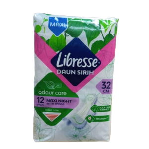 Libresse Odour Care Daun Sireh Maxi Night Wings  x 12's
