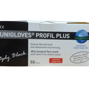 Face Mask 3ply Surgical Ear Loop x 50's (Black) (Unigloves)