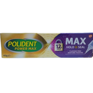 Polident Power Max Hold + Seal Adhesive Cream (F/Free) x 40g