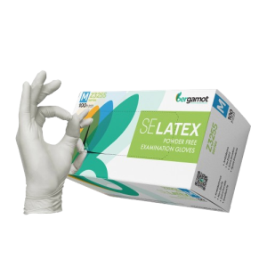 Bergamot SE Latex Powder Free Examination Gloves (Z3255) (M) x 100's
