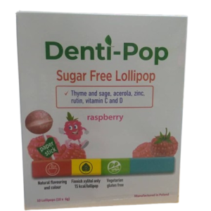 Denti-Pop Sugar Free Lollipop (Rasberry) x 10's