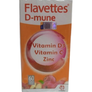 Flavettes D-mune Vit D3+Vit C+Zinc Chew.Tabs x 60's